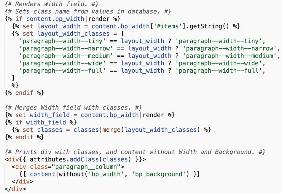 Twig markup for Width Field