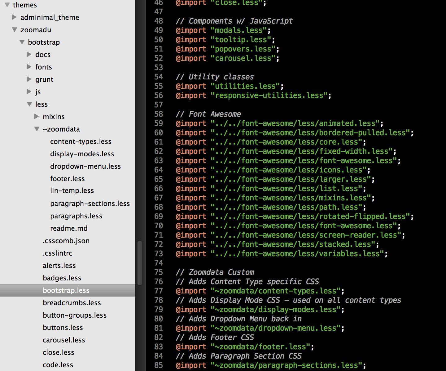 Drupal Theme Bootstrap less