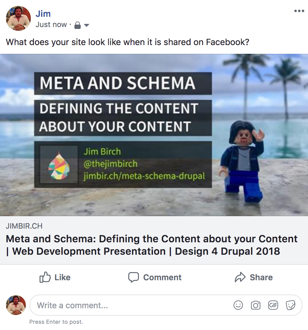 Facebook card