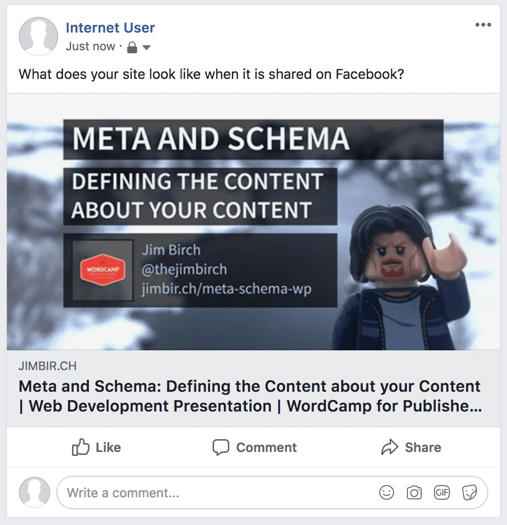 Facebook card