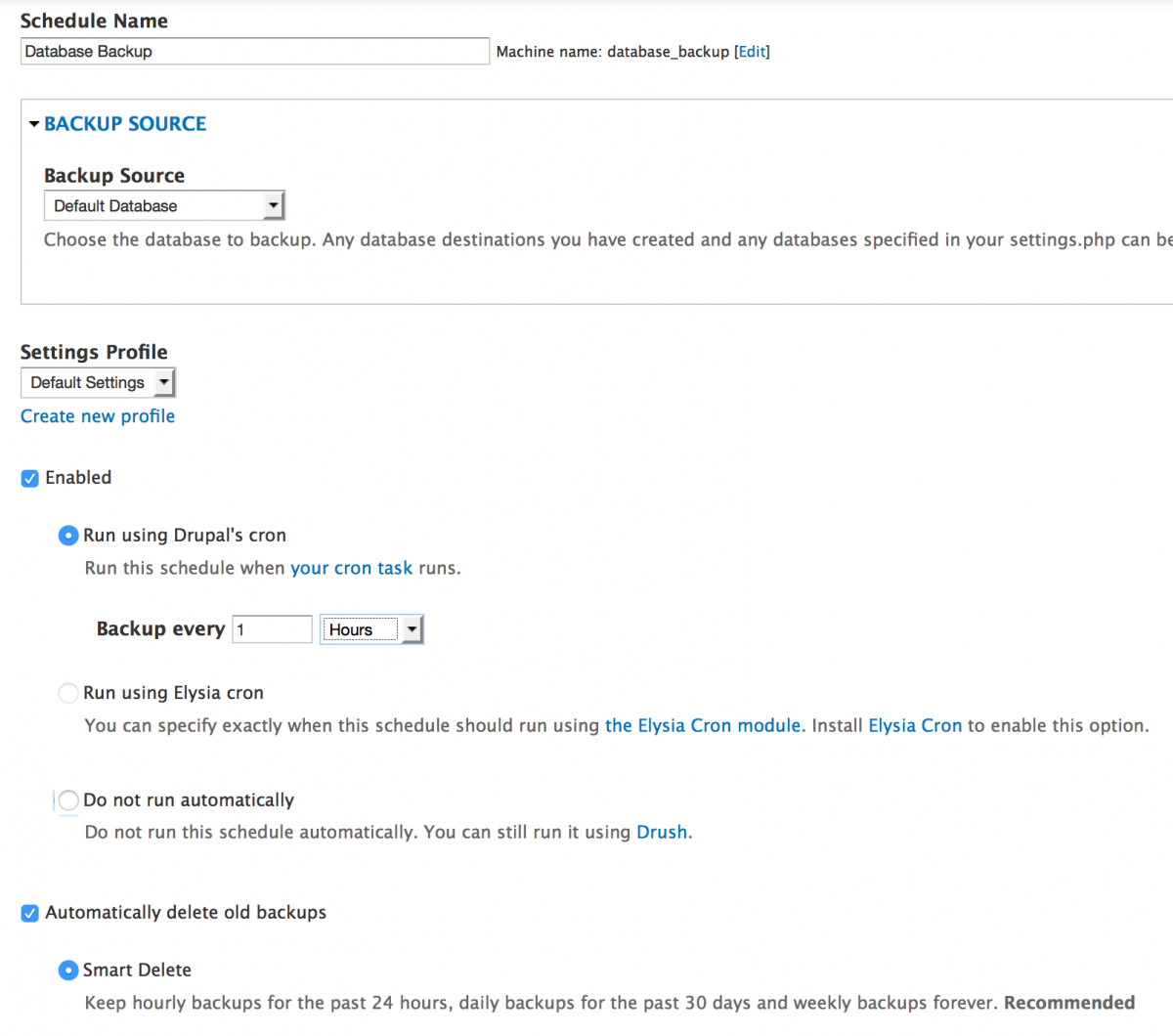 Drupal Database Backups
