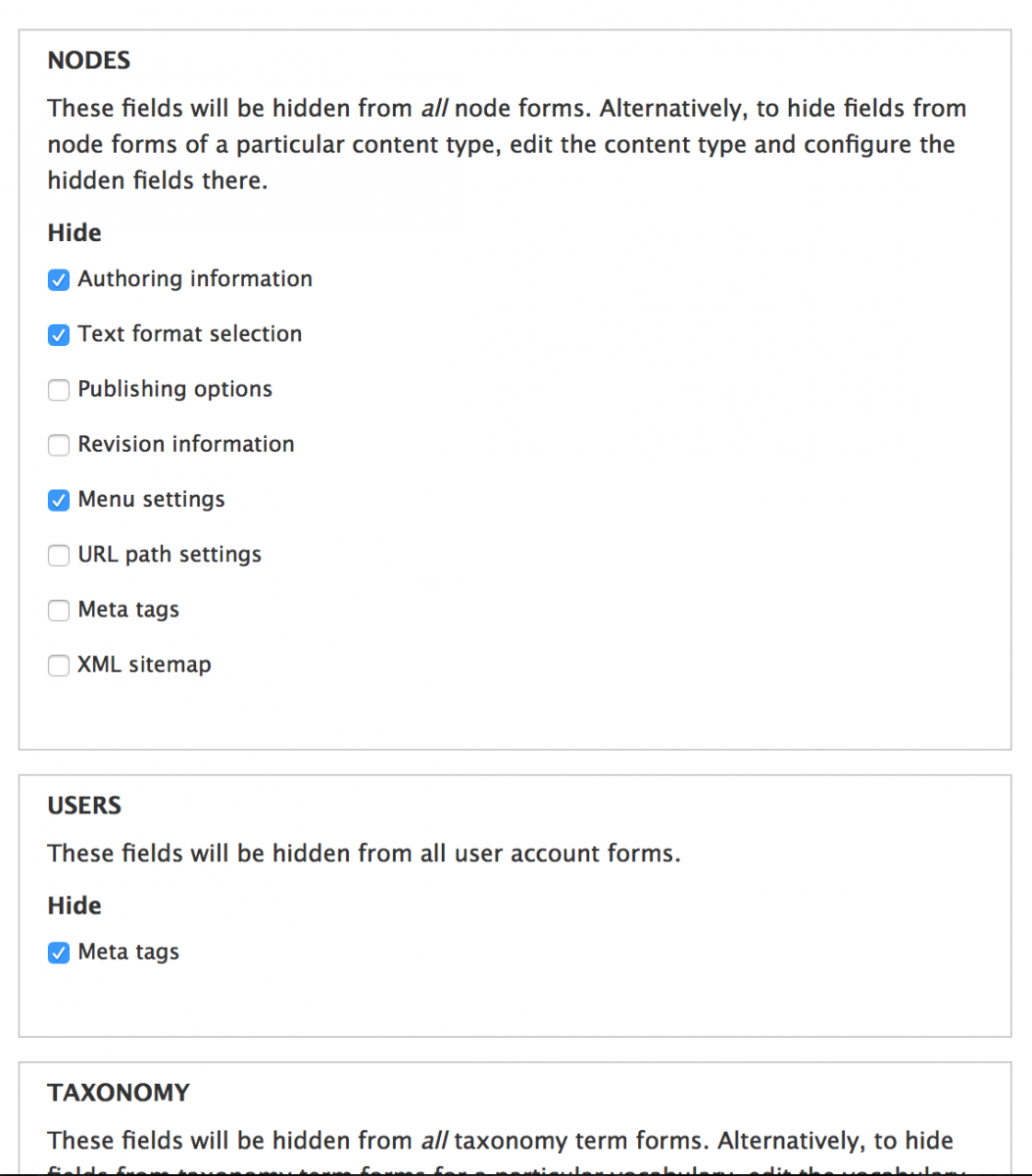 Simplify Module Configuration Screen