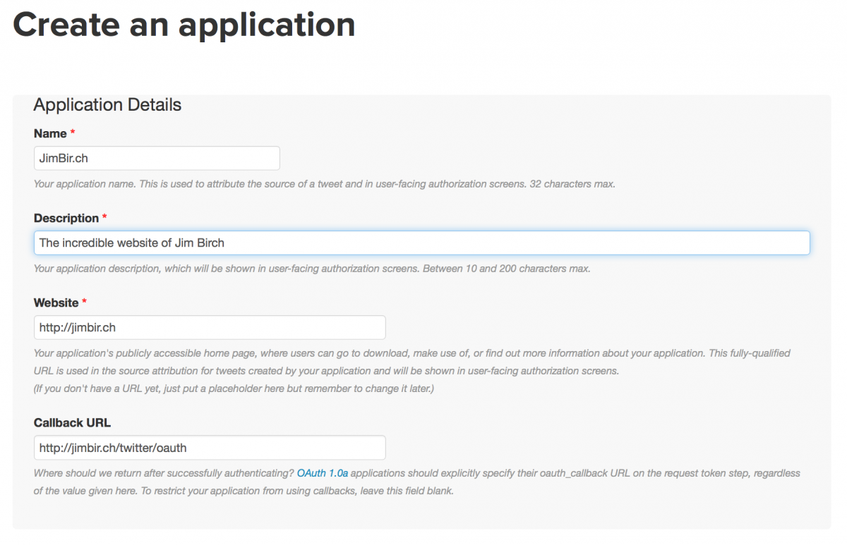Twitter App Setup